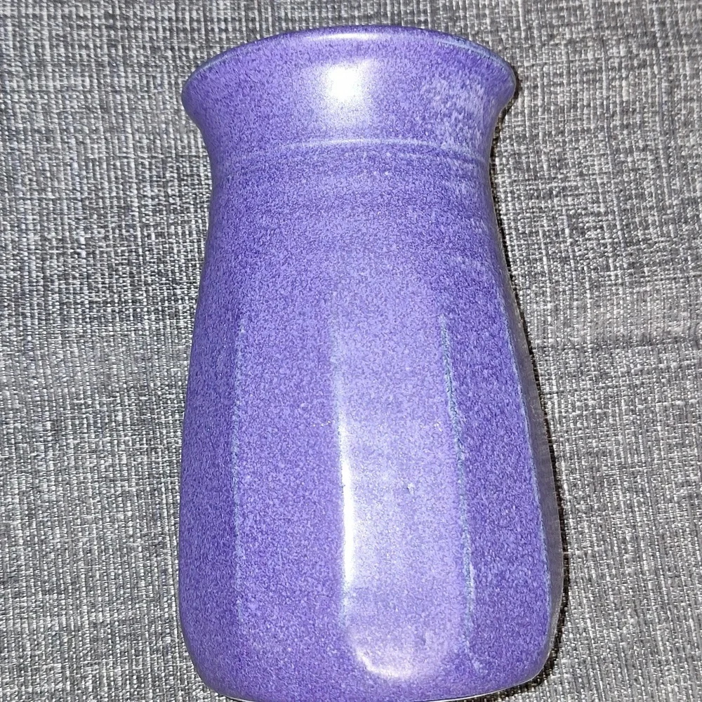 Vintage Studio Pottery Flower Vase, Blue, Signed,
